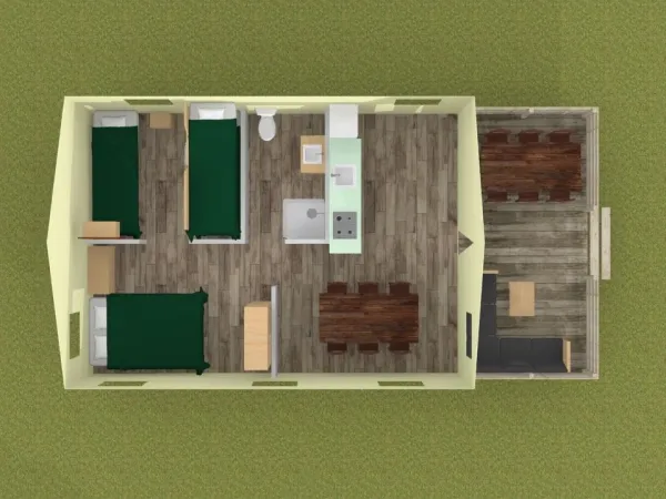 Overzichtsfoto van de Roan Lodgetent Luxe.