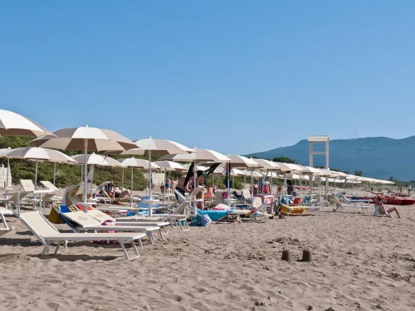 Gezellig strand bij Roan camping Orbetello.