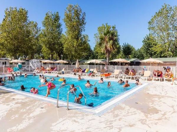 Levendig zwembad bij Roan camping Club Napoléon.