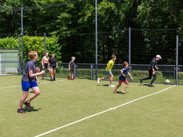 Het voetbalveld van Roan camping Birkelt.