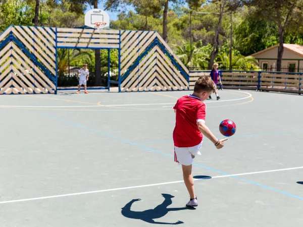 Het multisportterrein bij Roan camping Vilanova Park.