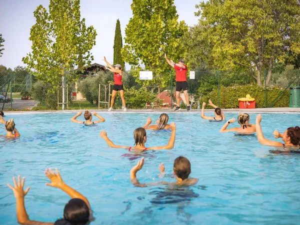 Zwembadanimatie op Roan camping Piantelle.