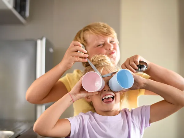 Spelende kinderen op Roan camping La Pierre Verte.