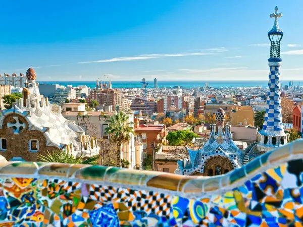 Uitzicht over de stad Barcelona vlakbij Roan camping El Pinar.