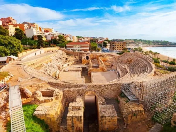 Het amfitheater in Tarragona niet ver van Roan camping Els Prats.