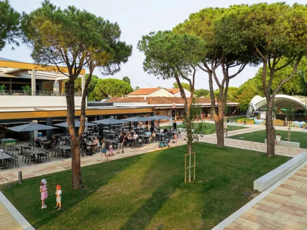 Het nieuwe restaurant op Roan camping Pra'delle Torri.