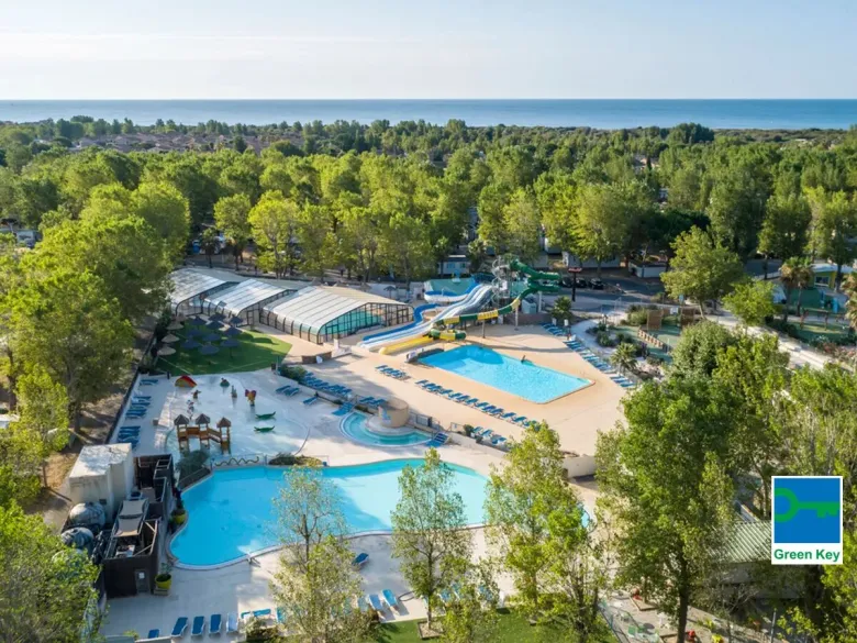 Overzicht zwembaden op Roan camping Domaine de La Yole.