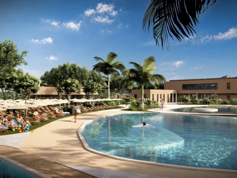 AI gegenereerde afbeelding: Zwembadcomplex Roan Camping Delta Open Air Resort.