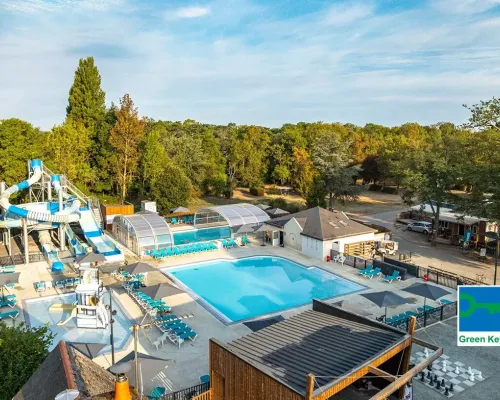 Overzicht waterpark camping Domaine de la Brèche.