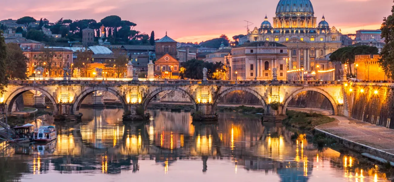 St. Pieter Rome nachtzicht.