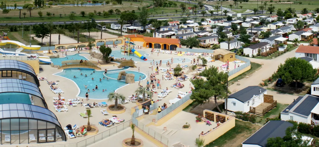 Overzichtsfoto van camping Le Soleil de mediterranee.